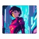 Коврик для мыши 22х18см Киберпанк аниме девушка KMP269