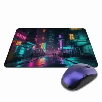 Коврик для мыши 22х18см Киберпанк неон улица KMP272