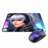 Коврик для мыши 22х18см Киберпанк девушка KMP280