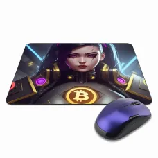 Коврик для мыши 22х18см Киберпанк девушка биткойн KMP285