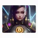 Коврик для мыши 22х18см Киберпанк девушка биткойн KMP285