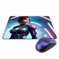Коврик для мыши 22х18см Киберпанк девушка KMP291
