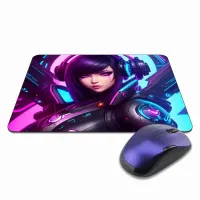 Коврик для мыши 22х18см Киберпанк девушка в наушниках KMP313