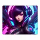 Коврик для мыши 22х18см Киберпанк девушка в наушниках KMP313