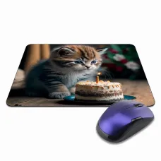 Коврик для мыши 22х18см Котенок день рождения KMP366
