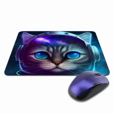 Коврик для мыши 22х18см Кот космонавт KMP379