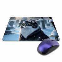 Коврик для мыши 22х18см Кот на кладбище KMP381