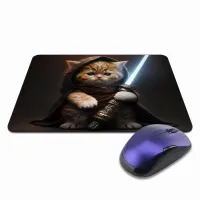 Коврик для мыши 22х18см Котенок и световой меч KMP385