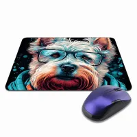 Коврик для мыши 22х18см Собака терьер в очках KMP407