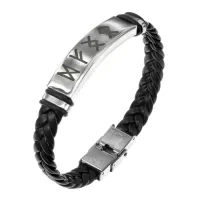 Кожаный рунический браслет Изобилие в семье BSKR1-009