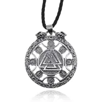 Амулет Валькнут на шнурке, d.3,5см AC174