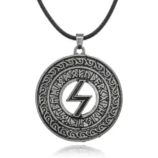 Амулет Соулу на шнурке, d.3,5см, цвет серебряный AC192-S