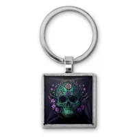 Брелок Череп и цветы BKG-0016