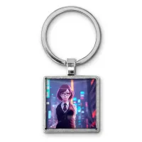 Брелок Аниме девушка в очках BKG-0097