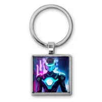 Брелок Киберпанк девушка в броне BKG-0160