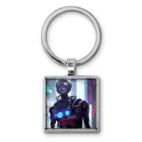 Брелок Киберпанк девушка киборг BKG-0182