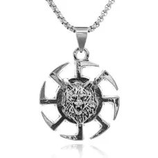 Амулет Волк и Солнецеворот, 3х3см AC200