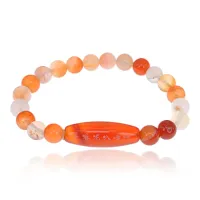 Браслет с мантрами, натуральный агат, 8мм BJBS-356