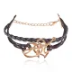 Кожаный браслет Ветвь и Два Сердца, цвет темно-коричневый BS636