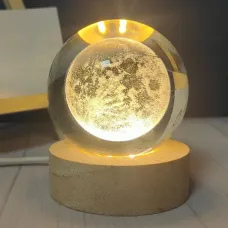 3D-светильник хрустальный шар Луна на подставке WS008-04