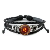 Кожаный браслет Знаки Зодиака - Лев BSK-0304