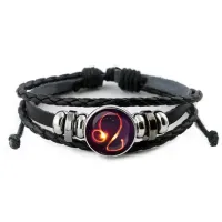 Кожаный браслет Знаки Зодиака - Лев BSK-0328