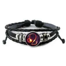 Кожаный браслет Знаки Зодиака - Лев BSK-0328