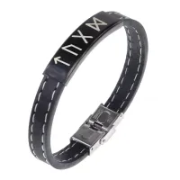 Кожаный рунический браслет Мужская сила BSKR2-002