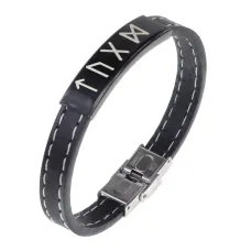 Кожаный рунический браслет Мужская сила BSKR2-002
