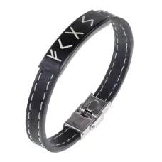 Кожаный рунический браслет Успешная реализация идей BSKR2-006