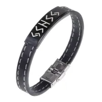 Кожаный рунический браслет Сжигание жиров BSKR2-032