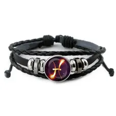 Кожаный браслет Знаки Зодиака - Рыбы BSK-0335