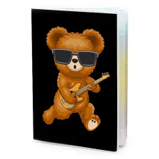 Обложка для паспорта ПВХ Тедди с гитарой MOB155