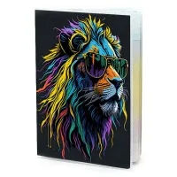 Обложка для паспорта ПВХ Лев в очках MOB201