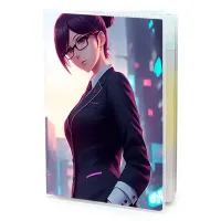 Обложка для паспорта ПВХ Аниме девушка в очках MOB298
