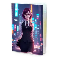 Обложка для паспорта ПВХ Аниме девушка в очках MOB299
