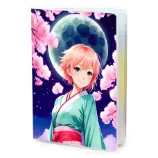Обложка для паспорта ПВХ Аниме девушка в кимоно MOB301