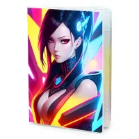 Обложка для паспорта ПВХ Аниме девушка киберпанк MOB307