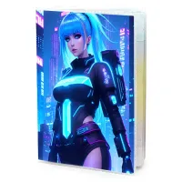 Обложка для паспорта ПВХ Киберпанк девушка MOB346