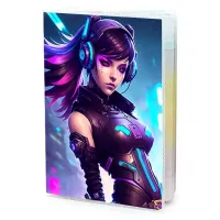 Обложка для паспорта ПВХ Киберпанк девушка MOB348