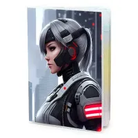 Обложка для паспорта ПВХ Киберпанк девушка MOB353