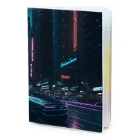Обложка для паспорта ПВХ Киберпанк неон улица MOB354
