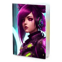 Обложка для паспорта ПВХ Киберпанк девушка MOB356
