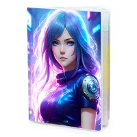 Обложка для паспорта ПВХ Киберпанк девушка MOB361