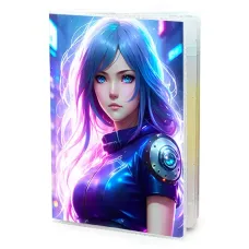 Обложка для паспорта ПВХ Киберпанк девушка MOB361