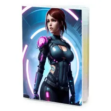 Обложка для паспорта ПВХ Киберпанк девушка MOB362