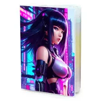 Обложка для паспорта ПВХ Киберпанк девушка MOB363