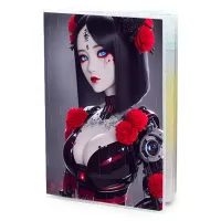 Обложка для паспорта ПВХ Киберпанк девушка киборг MOB364