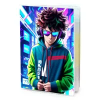 Обложка для паспорта ПВХ Киберпанк парень в очках MOB365