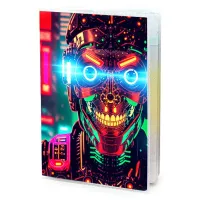 Обложка для паспорта ПВХ Киберпанк робот MOB367